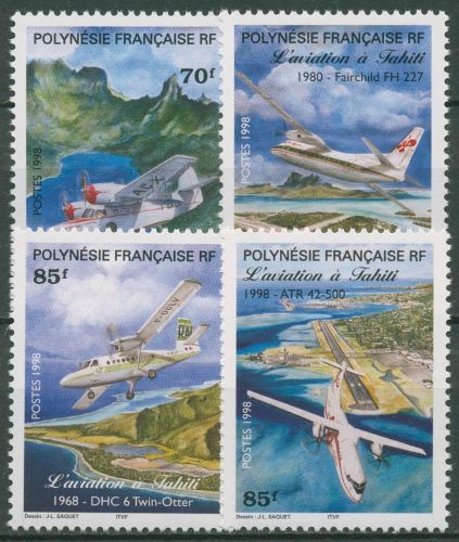 Französisch-Polynesien 1998 Zivilluftfahrt auf Tahiti 756/59 postfrisch