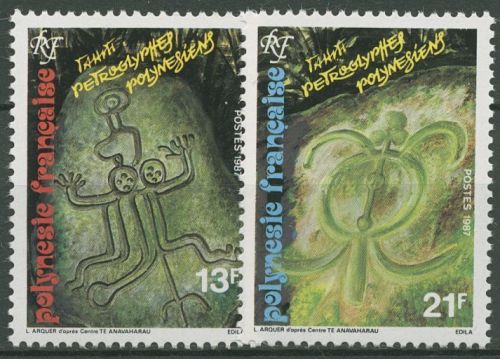 Französisch-Polynesien 1987 Felszeichnungen Schildkröte 479/80 postfrisch