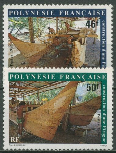 Französisch-Polynesien 1986 Schiffe Bau einer Piroge 462/63 postfrisch