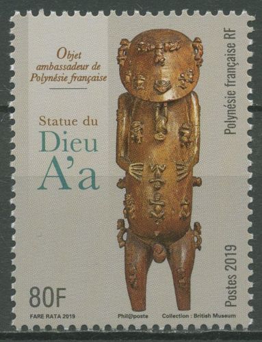 Französisch-Polynesien 2019 Historische Volkskunst Götterstatue 1428 postfrisch