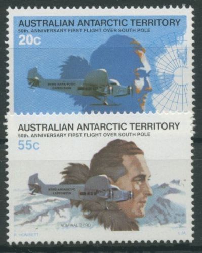 Austral. Antarktis 1979 Admiral Byrd Südpolüberquerung Flugzeug 35/36 postfrisch