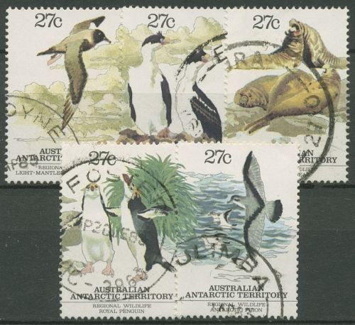 Austral. Antarktis 1983 Tiere Vögel See-Elefant 55/59 gestempelt