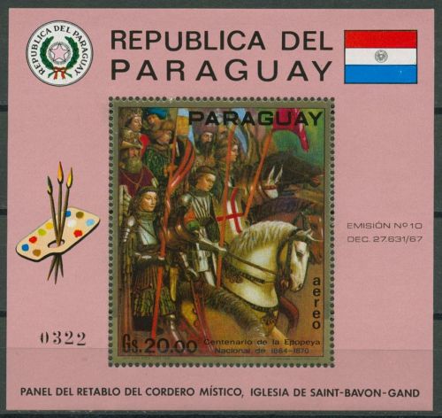 Paraguay 1971 Rittergemälde - van Eyck Block 160 postfrisch (C80484)