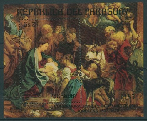 Paraguay 1978 Jacok Jordaens Gemälde Block 315 postfrisch (C22645)