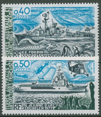 Franz. Antarktis 1979 Kriegsschiffe Flugzeugträger 133/34 postfrisch