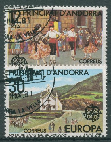 Andorra (span.) 1981 Europa CEPT Folklore 138/39 gestempelt