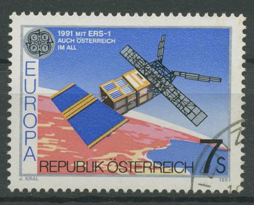 Österreich 1991 Europa CEPT Weltraumfahrt Satellit 2026 gestempelt