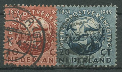 Niederlande 1949 UPU 75 Jahre Weltpostverein Posthörner 544/45 gestempelt