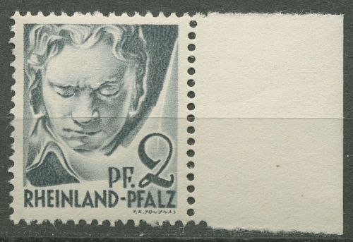Französische Zone: Rheinland-Pfalz 1947 Beethoven Type II, 1 y v II postfrisch