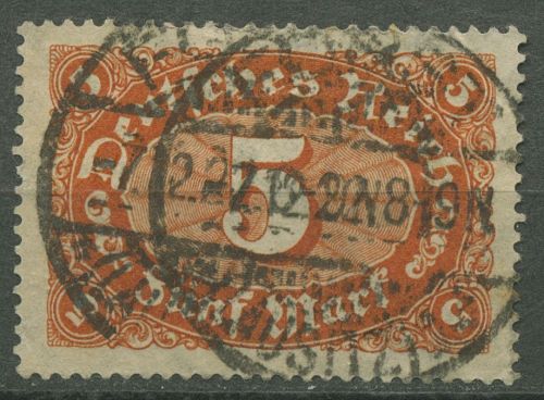 Deutsches Reich 1921 Ziffer im Queroval WZ 2 Waffeln, 194 a gestempelt geprüft