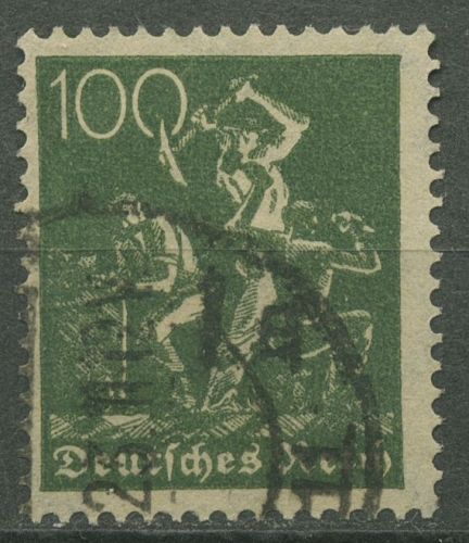 Deutsches Reich 1921 Arbeiter WZ 2 Waffeln 187 b gestempelt geprüft