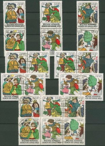 DDR 1977 Sechse durch die Welt 2281/86 ZD alle Kombinationen gestempelt (SG48)