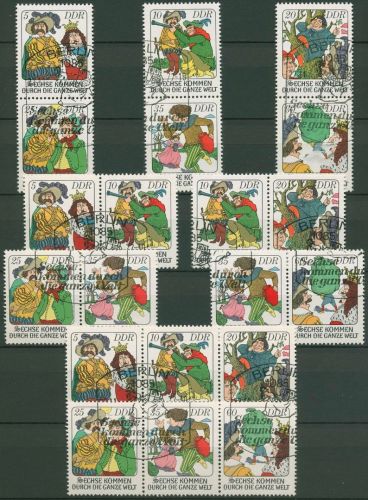 DDR 1977 Sechse durch die Welt 2281/86 ZD alle Kombinationen mit SST (SG48)