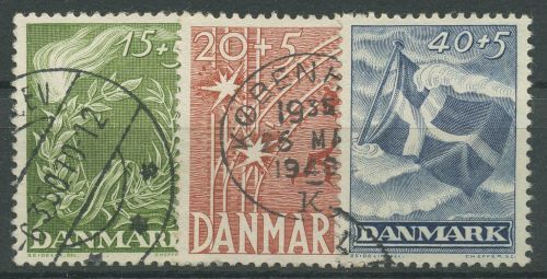 Dänemark 1947 Freiheitskampf Widerstandsbewegung 295/97 gestempelt