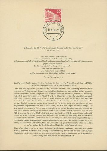 Berlin 1956 Berliner Stadtbilder 146 amtliches Ersttagsblatt ETB 8 (X12977)