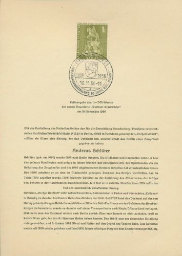 Berlin 1956 Berliner Stadtbilder 153 amtl. Ersttagsblatt ETB 17 geprüft (X12986)