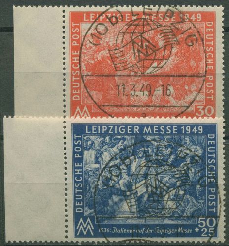 SBZ Allgemeine Ausgabe 1949 Leipziger Messe 230/31 Rand links TOP Sonderstempel