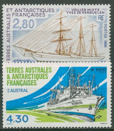 Franz. Antarktis 1996 Dampfsegelschiff Versorgungsschiff 344/45 postfrisch