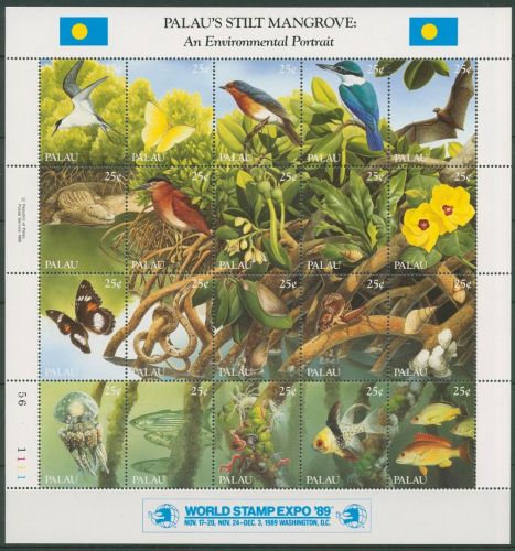 Palau 1989 Tiere in den Mangroven Fische 318/37 ZD-Bogen postfrisch (SG40367)