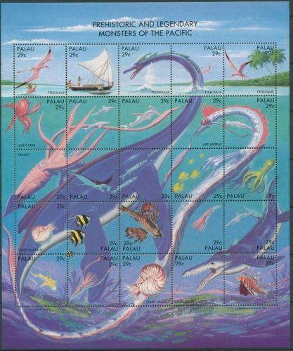 Palau 1993 Prähistorische Tiere Seeungeheuer 633/57 ZD-Bogen postfr. (SG11142)