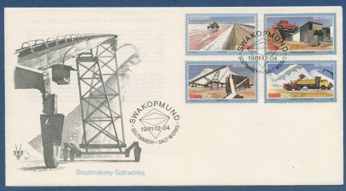 Südwestafrika 1981 Salzgewinnung Salzpfanne Verladung Lager 512/15 FDC (X41658)
