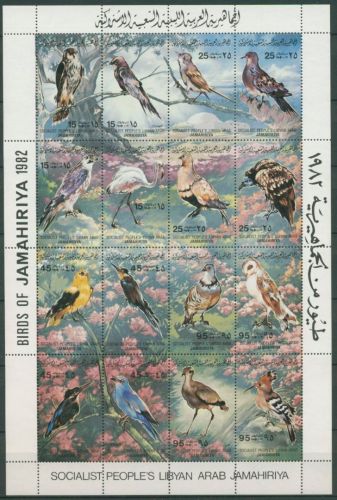 Libyen 1982 Vögel Pirol Wiedehopf Geier 1003/18 ZD-Bogen postfrisch (SG24422)