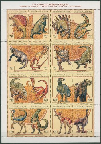 Komoren 1994 Prähistorische Tiere 1017/32 A ZD-Bogen postfrisch (SG40537)