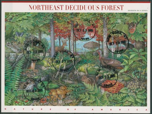 USA 2005 Laubwald im Nordosten Folienbogen 3907/16 F.-Bg. gestempelt (SG40539)