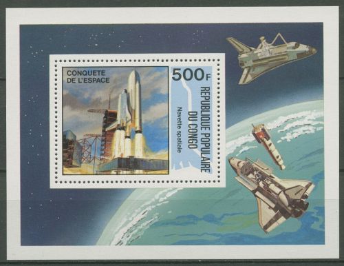 Kongo (Brazzaville) 1981 Raumfahrt Space Shuttle Block 27 postfrisch (C42705)