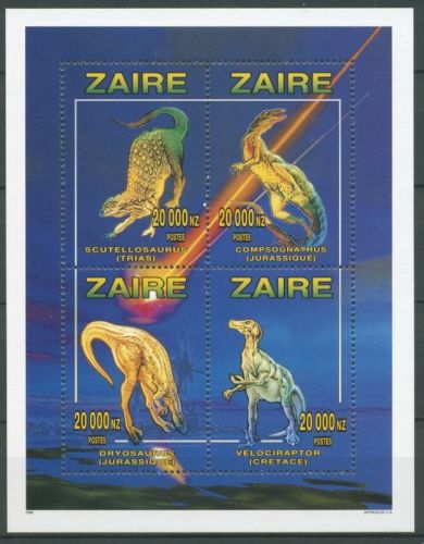 Kongo - Zaire 1996 Prähist. Tiere Dinosaurier 1140/43 A K postfrisch (C25979)