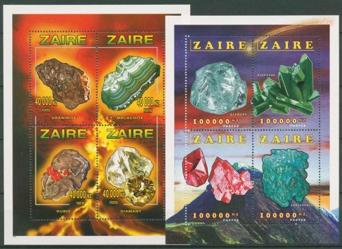 Kongo - Zaire 1996 Mineralien Malachit Rubin 1131/38 A K postfrisch (C42712)