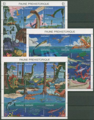 Gabun 1995 SINGAPORE'95 Dinosaurier 1198/1233 ZD-Bogen postfrisch (C42713)