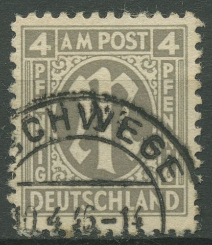 Bizone 1945 AM-POST Amerikanischer Druck Papier z, 2 z gestempelt