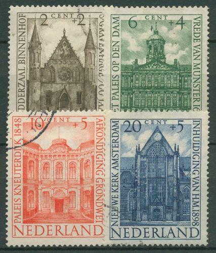 Niederlande 1948 Fürsorge Jahrestage Bauwerke 503/06 gestempelt