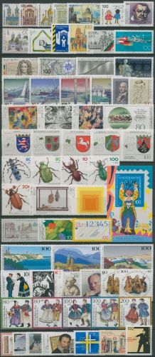 Bund 1993 Jahrgang komplett (1645/08, Block 27) postfrisch (SG98497)