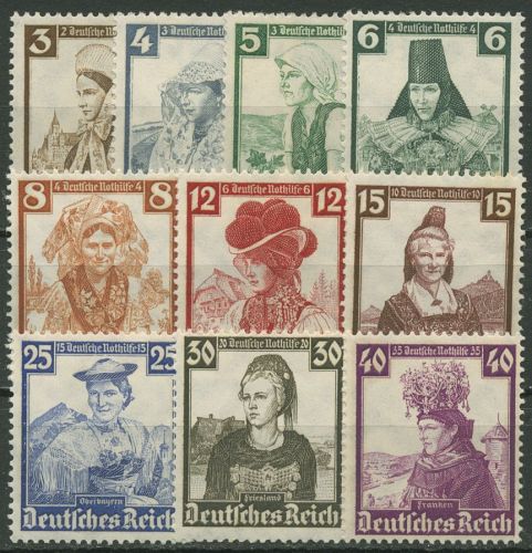 Deutsches Reich 1935 Deutsche Nothilfe Volkstrachten 588/97 postfrisch