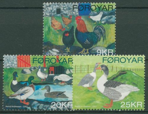 Färöer 2007 Tiere Hausgeflügel Huhn Ente Gans 612/14 postfrisch