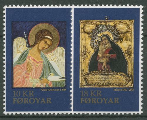 Färöer 2018 Weihnachten Ikonen 939/40 postfrisch
