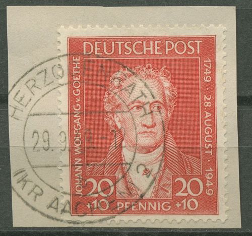 Bizone 1949 200. Geburtstag von Johann Wolfgang von Goethe 109 Briefstück