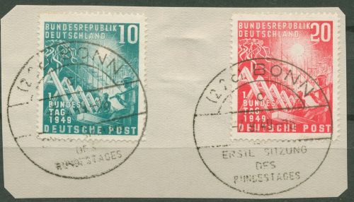 Bund 1949 Eröffnung des 1. Deutschen Bundestages 111/12 Briefstück mit ESST