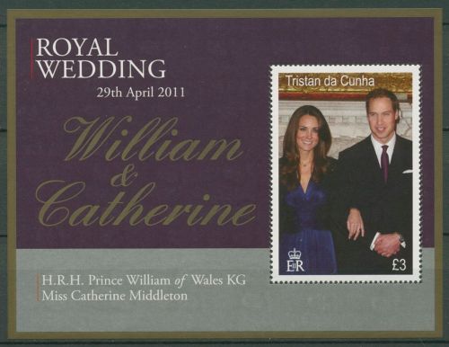 Tristan da Cunha 2011 Hochzeit von Prinz William Block 61 postfrisch (C42718)