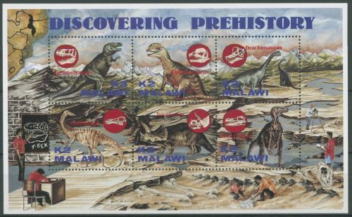Malawi 1993 Prähistorische Tiere Dinosaurier Block 77 postfrisch (C26615)