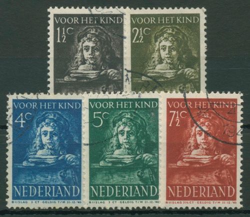 Niederlande 1941 Voor het Kind Kind Gemälde Rembrandt 397/01 gestempelt