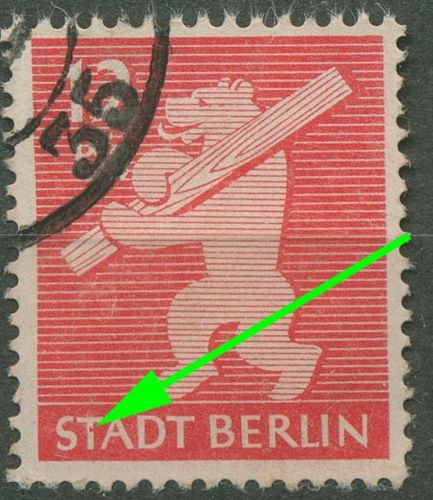 SBZ Berlin & Brandenburg 1945 Freimarke m. Plattenfehler 5 AA ux XI gestempelt
