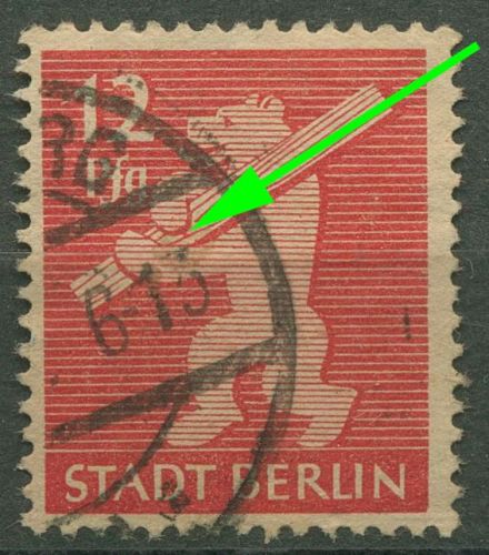 SBZ Berlin & Brandenburg 1945 Freimarke Plattenfehler 5 AA wb z f 31 gestempelt