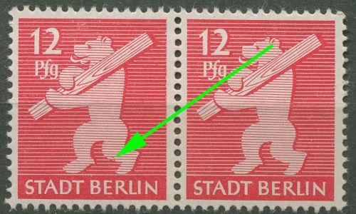 SBZ Berlin & Brandenburg 1945 Freimarke Plattenfehler 5 AA ux f 43 postfrisch