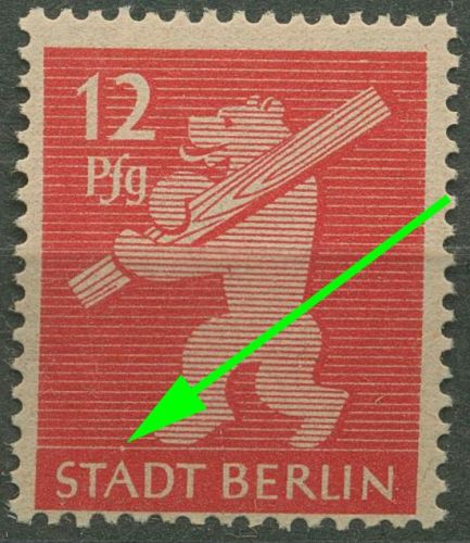 SBZ Berlin & Brandenburg 1945 Freimarke Plattenfehler 5 AA wa z f 61B postfrisch
