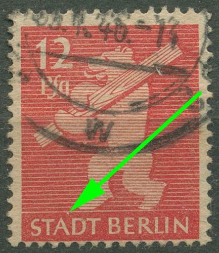 SBZ Berlin & Brandenburg 1945 Freimarke Plattenfehler 5 AA wa z f 61C gestempelt