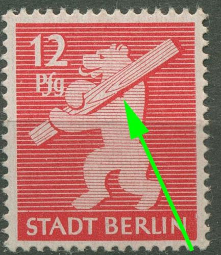 SBZ Berlin & Brandenburg 1945 Freimarke Plattenfehler 5 AA uy f 78A postfrisch