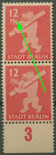 SBZ Berlin & Brandenburg 1945 Freimarke Plattenfehler 5 AA wa z f 83B postfrisch